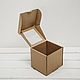 Коробка с окошком, 12х12х12 см, из плотного картона, крафт. Коробки. Упакуй-ка. Интернет-магазин Ярмарка Мастеров.  Фото №2