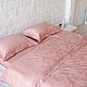 Order Plain linen. Coral bedding. Coral Linen Duvet Cover Set. 100% cotton. Daria. Unique linen bedding sets. Livemaster. . Bedding sets Фото №3