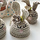 Easter set: knitted bunny hats for eggs and eggs in rustic style. Easter souvenirs. BarminaStudio (Marina)/Crochet (barmar). My Livemaster. Фото №5