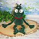 Soft toys: The frog KVA. Knitted velour frog. Stuffed Toys. Nina Rogacheva 'North toy'. My Livemaster. Фото №4