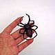 Brooch made of leather 'Spider'. Brooches. leather fantasies. Online shopping on My Livemaster.  Фото №2