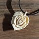 Rose on a leaf. Pendant of the bone of mammoth. Pendant. artegiony. Online shopping on My Livemaster.  Фото №2