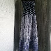 Винтаж: Платье из х/б трикотажа с американской проймой