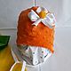 Plush hat Minky. (Orange). Caps. BKdesign. Online shopping on My Livemaster.  Фото №2