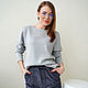 Knitted jumper with lurex oversize loose style grey. Jumpers. mozaika-rus. My Livemaster. Фото №4