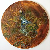 Картины и панно handmade. Livemaster - original item Pictures: Oil Painting Happiness Abstract with Peacock Round Canvas. Handmade.