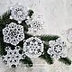 Snowflakes set of 6 pcs. Lace Christmas tree decoration, Christmas decorations, Chelyabinsk,  Фото №1