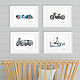 Car Ship Train, Set of 6 posters for children's room. Pictures. KapustinaArt. Online shopping on My Livemaster.  Фото №2