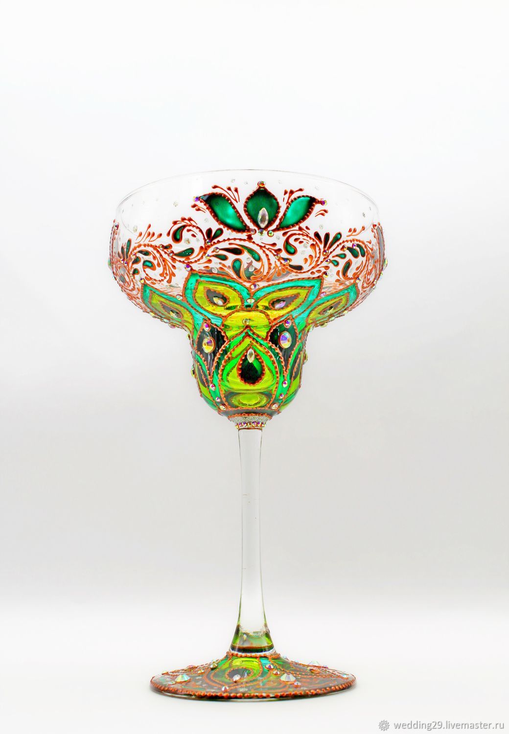 Бокал для Маргариты " Мандала" витражная роспись в интернет-магазине на ...