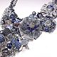 Order Evening in denim color. kit. Necklaces, three brooches. ms. Decorator. Livemaster. . Jewelry Sets Фото №3
