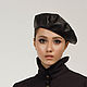 Beret Black leather. Berets. Надежда Андрианова. Online shopping on My Livemaster.  Фото №2