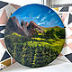 Mountain painting, landscape oil painting, round canvas. Pictures. Lifia Art. Online shopping on My Livemaster.  Фото №2