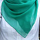Order Silk Handkerchief Emerald Green handkerchief Batik silk 100%. Silk Batik Watercolor ..VikoBatik... Livemaster. . Shawls1 Фото №3