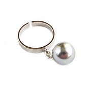 Украшения handmade. Livemaster - original item Pearl pendant ring, a ring with a pendant element on March 8. Handmade.