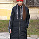 Черная куртка женская с лампасами, длинная куртка с капюшоном, Куртки, Новосибирск,  Фото №1
