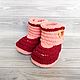 Children's shoes: knitted plush boots for girls, 12 cm on the foot. Footwear for childrens. Natalia Derina - Knitted Shoes (denatal). Online shopping on My Livemaster.  Фото №2