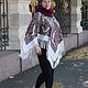 Пончо накидка из Русского платка в Павлопосадском стиле  Россия, ура!. Пончо. LusyStudio. Ярмарка Мастеров.  Фото №6