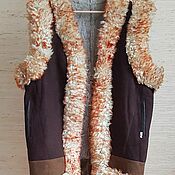 Мужская одежда handmade. Livemaster - original item Vest made of solid sheepskin brown. Handmade.