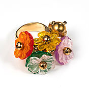 Винтаж handmade. Livemaster - original item Versace ring, Italy, ,70th-80th, in a branded box, flowers, flowers. Handmade.