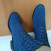 Обувь ручной работы handmade. Livemaster - original item Knitted summer boots ( cotton with viscose ). Handmade.