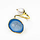 Order Pearl and Quartz ring, blue ring, gift ring. Irina Moro. Livemaster. . Rings Фото №3