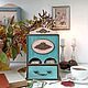Double tea house box decoupage turquoise gold, Houses, Barnaul,  Фото №1