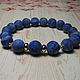 Bracelet with matt lapis lazuli ' Spring blue', Bead bracelet, Moscow,  Фото №1