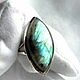 Anillo de dedo de plata con labradorita, piedra natural, Tamaño 19-19,5. Vintage ring. Rarities. Online shopping on My Livemaster.  Фото №2