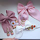 Order Bow and 2 Hairpins (pink linen) - embroidery flowers. annetka-ann (annetka-ann). Livemaster. . Hairpins Фото №3