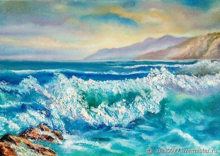 The picture Wave sea landscape oil palette knife on canvas, Pictures, Ekaterinburg,  Фото №1