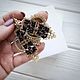 Black Lace earrings with gold beads, Earrings, Kishinev,  Фото №1