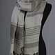 Домотканый шарф-палантин. Лён в одну нить. Шарфы. Weaving Finds. Ручное ткачество.. Интернет-магазин Ярмарка Мастеров.  Фото №2