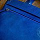 Модная женская сумка в форме трапеции AMELIE Cobalt Blue Кобальтовая. Классическая сумка. кожаных дел мастер Андрей (wesmont). Ярмарка Мастеров.  Фото №15