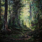 Картина маслом "В весеннем лесу"