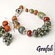 Bracelet with stones and earrings of the bunch. Bead bracelet. Grafoli jewellery. Online shopping on My Livemaster.  Фото №2