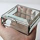 Box. Jewelry box for rings. Wedding box silver color. Caskets for rings. Glass Flowers. My Livemaster. Фото №4