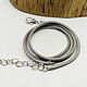 Grey cord with lock and chain 45 cm. Accessories for jewelry. Selberiya shop. Online shopping on My Livemaster.  Фото №2