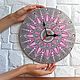 Mandala Wall Clock Grey with Pink. Watch. Clocks for Home (Julia). My Livemaster. Фото №4