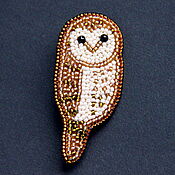 Украшения handmade. Livemaster - original item A beaded brooch Owl. Handmade.