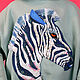 Warm Hoodie Oversize mint color zebra Hand embroidery Sweatshirt. Sweatshirts. Karina-bro. My Livemaster. Фото №4