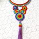  Color therapy. Rainbow Macrame Necklace with Tassel. Necklace. IrinaSkripkaMBeads. My Livemaster. Фото №5