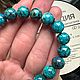 Браслет из хризоколлы (шарики - диаметр 10 мм ). Браслет из бусин. gemstone. Ярмарка Мастеров.  Фото №4