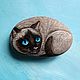  Сиамская кошка 8*5 камень роспись, Камни, Северская,  Фото №1