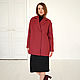 Oversize wool coat Bordeaux wool demi-season burgundy short. Coats. mozaika-rus. My Livemaster. Фото №4