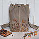 Order Linen backpack 'Autumn grasses'. Julia Linen tale. Livemaster. . Backpacks Фото №3