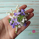 Brooch with lilies of the valley and violets 'may miracle', mini-2000 p. Brooches. Irina Luzanova. Online shopping on My Livemaster.  Фото №2