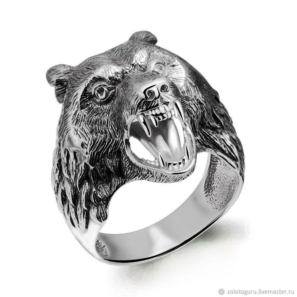 Кольцо с медведем
