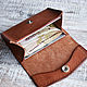 Small dark Brown leather wallet. Wallets. Finist (tisneniekozhi). My Livemaster. Фото №5
