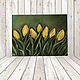decoration: Oil painting on canvas yellow tulips, Pictures, St. Petersburg,  Фото №1