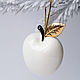 Order  A white apple is a toy for the Christmas tree. Porcelain story. Livemaster. . Christmas gifts Фото №3